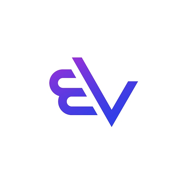 EV letters logo, monogram on white