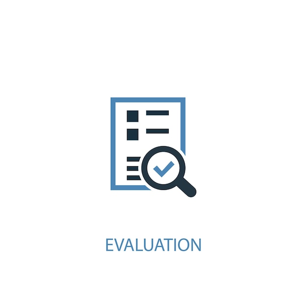 Evaluation concept 2 colored icon. Simple blue element illustration. evaluation concept symbol design. Can be used for web and mobile UI/UX