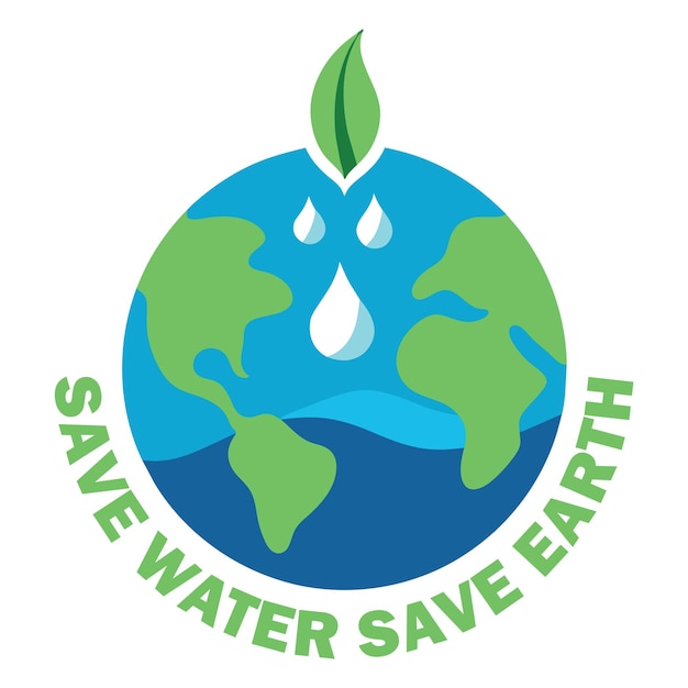 Every Drop Counts Save Water Save Earth Save Lives Water Conservation Logo Conserve Today Thrive