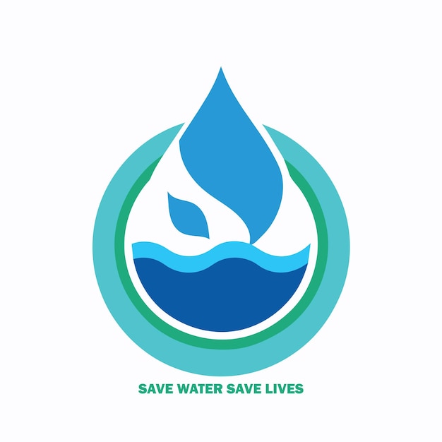 Every Drop Counts Save Water Save Earth Save Lives Water Conservation Logo Conserve Today Thrive