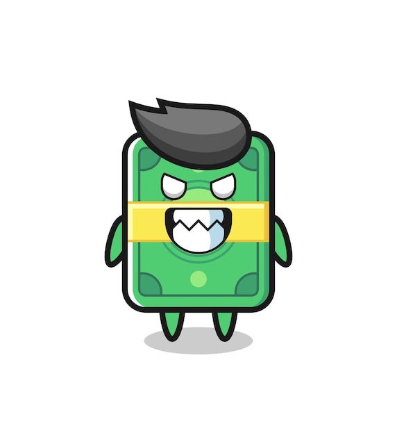 Evil expression of the money cute mascot character , cute style design for t shirt, sticker, logo element