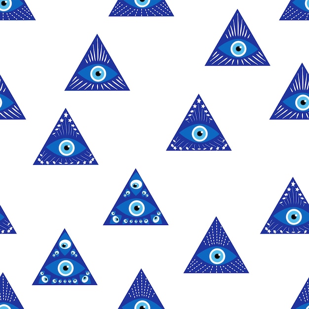 Evil eye magic seamless pattern Symbol of protection Turkish souvenir