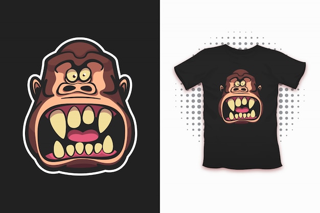 Evil monkey print for t-shirt 