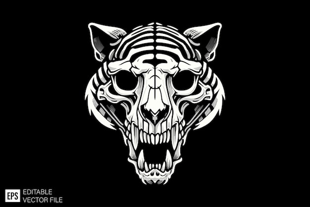 Evil Skull head vector illustration design templateS