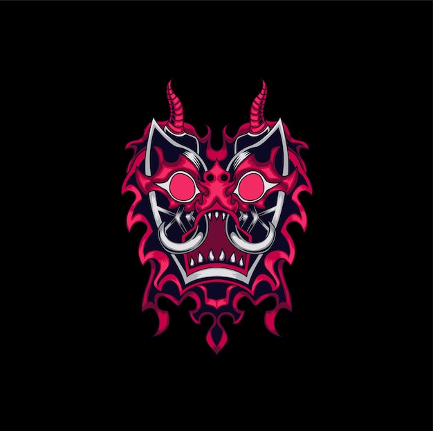 evil tribal monster mascot logo