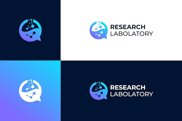 Vector evolution genetic logo design for science school