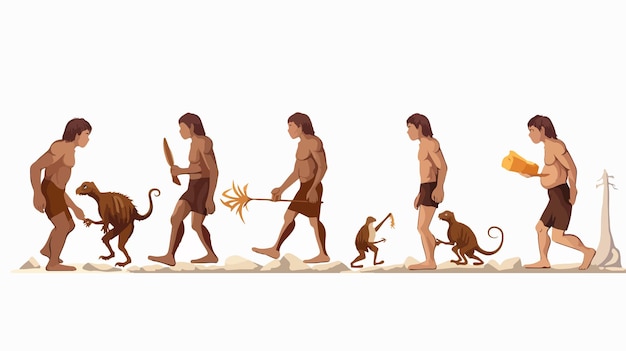 Vector evolution of human from primitive to present