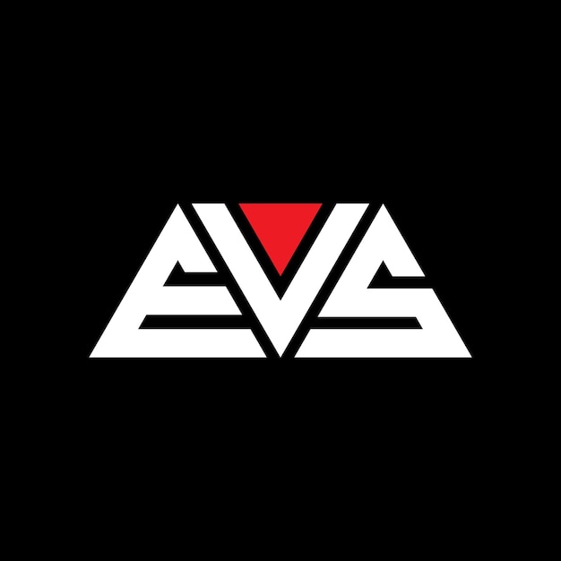 EVS triangle letter logo design with triangle shape EVS triangle logo design monogram EVS triangle vector logo template with red color EVS triangular logo Simple Elegant and Luxurious Logo EVS