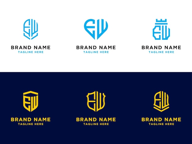 EW Logo Set modern graphic design, Inspirational logo design for all companies. -Vectors