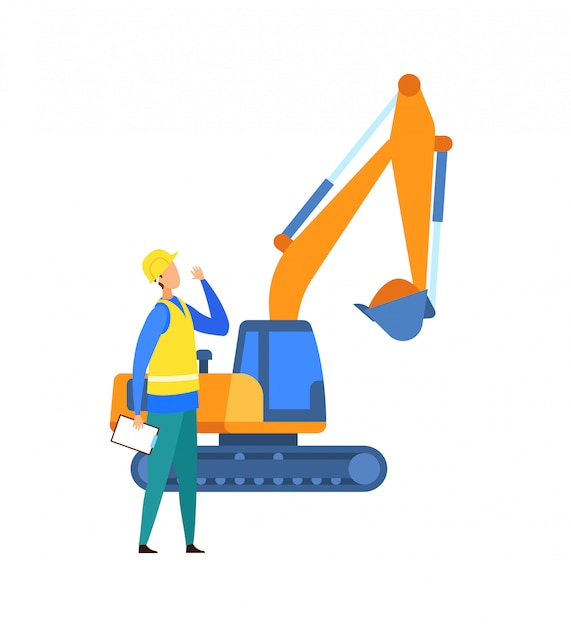 Excavation, Construction Site Vector Illustration