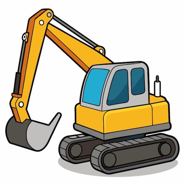 Vector excavator clip art vector icon sticker illustration