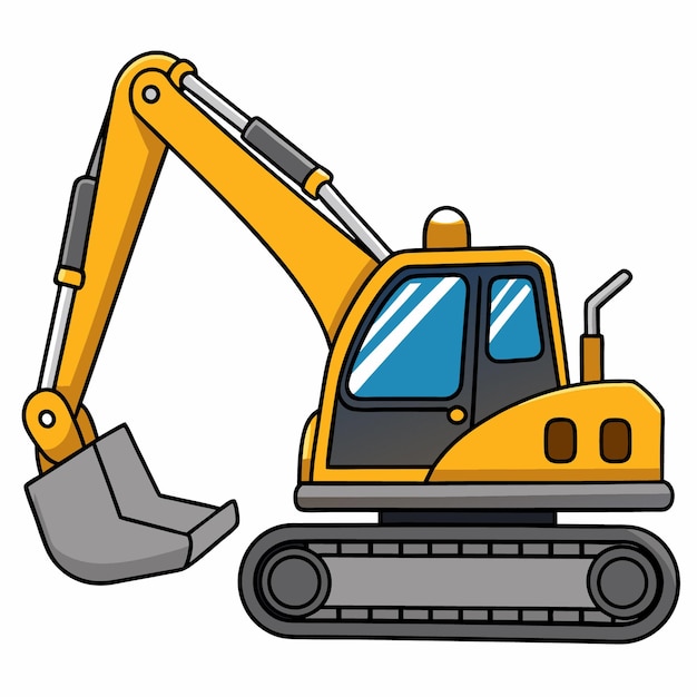 Vector excavator clip art vector icon sticker illustration