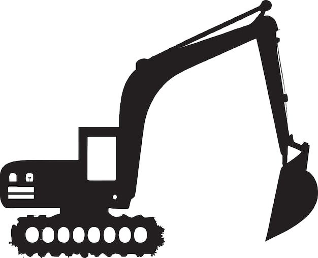 Excavator digging trench vector icon illustration