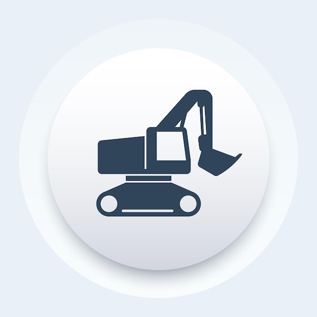 Excavator icon construction vehicle vector illustration