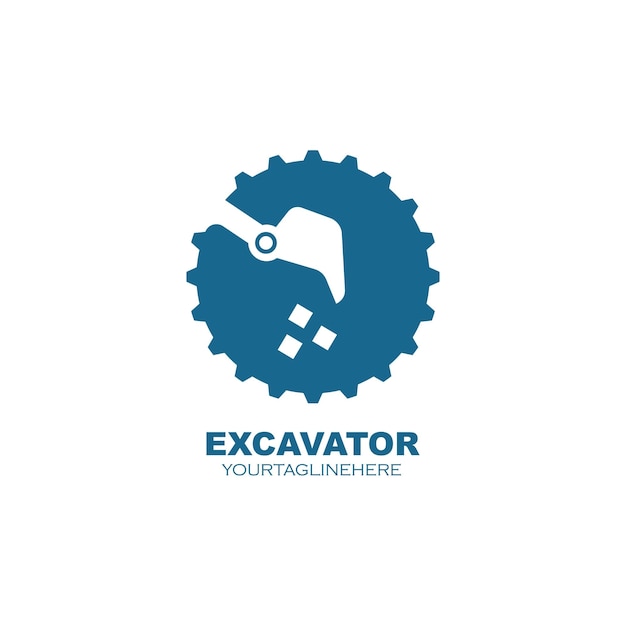 Excavator icon logo vector design template