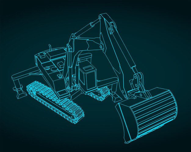 Vector excavator illustration