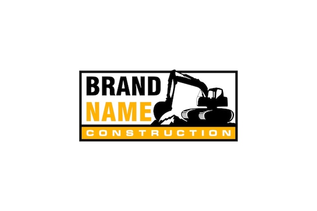 Excavator logo template vector Heavy equipment logo vector for construction company.