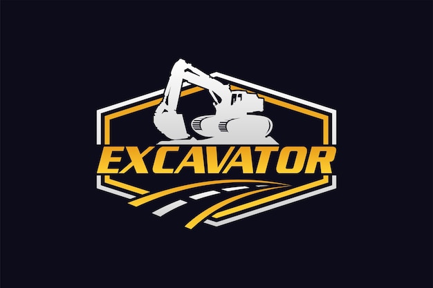 Excavator logo template vector Heavy equipment logo vector for construction company.