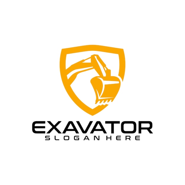 Excavator logo vector design template