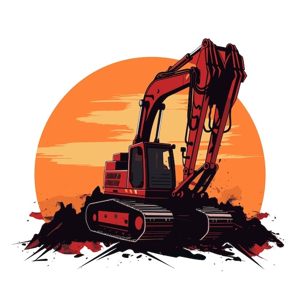 Excavator Silhouette vector