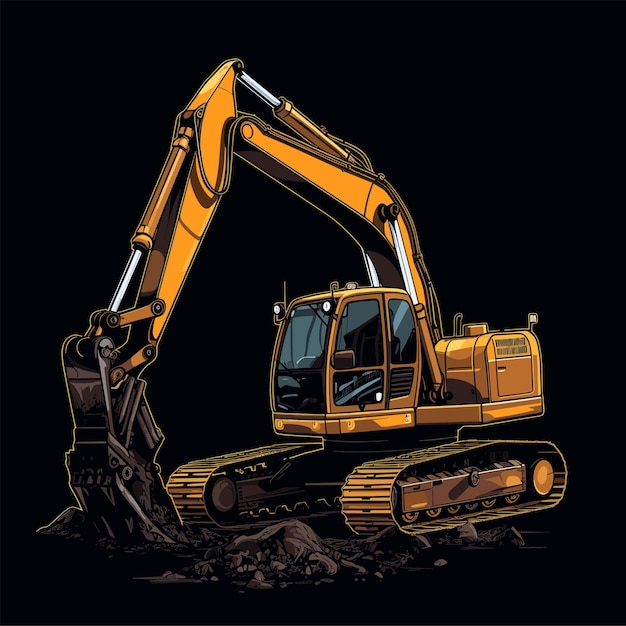 Excavator Silhouette vector