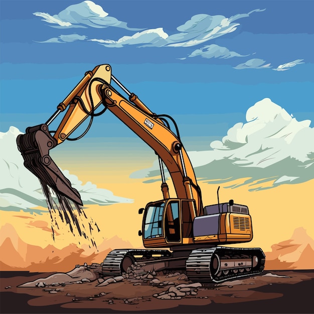 Excavator Silhouette vector