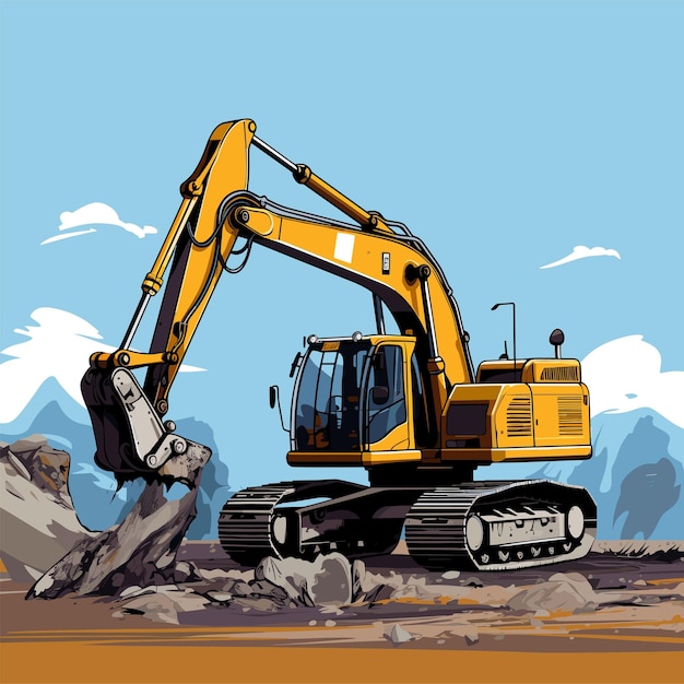 Excavator Silhouette vector