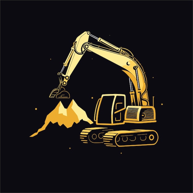 Excavator Silhouette vector