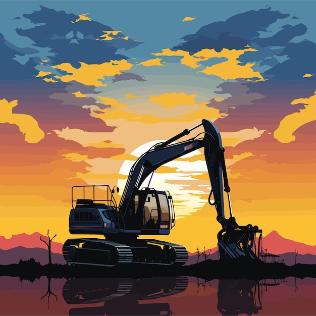 Excavator Silhouette vector