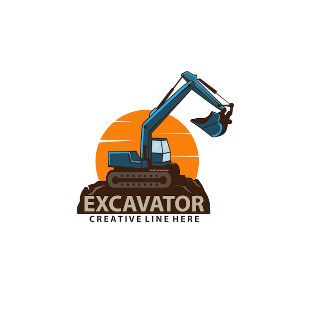 Excavator and sun