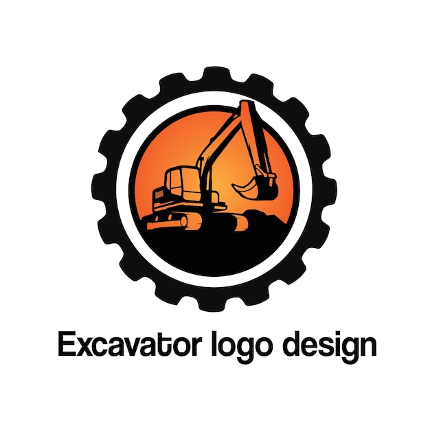 Excavator vector logo design