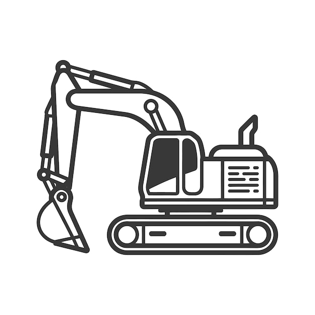 Excavator with extended arm and bucket