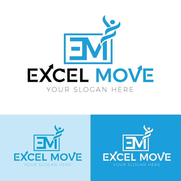 Excel Move Logo Design Vector