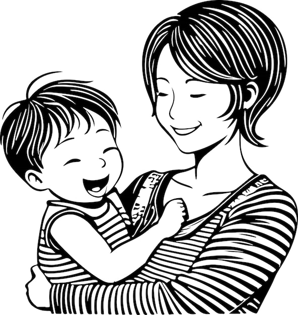 Excellent and cuteness mother love art vector