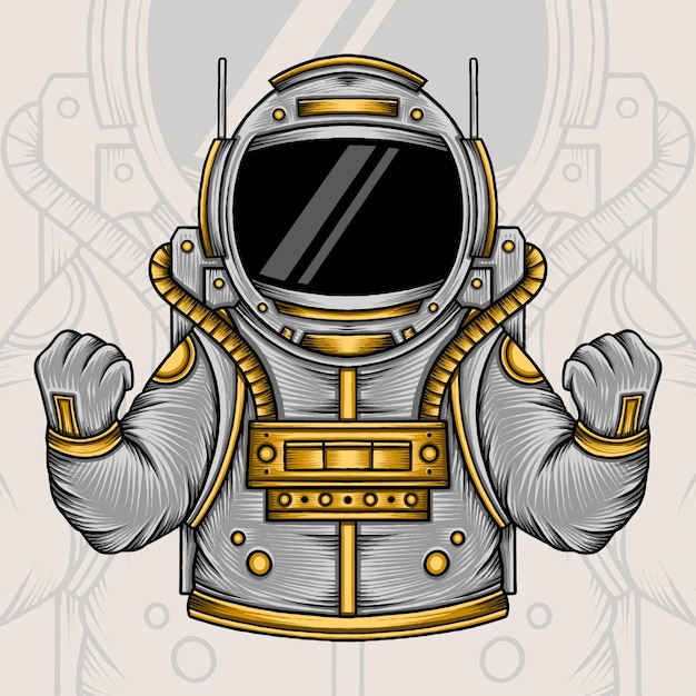 Excited Astronaut Vector