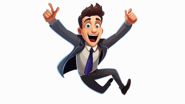 Excited Cartoon Man Stock Illustration Vector