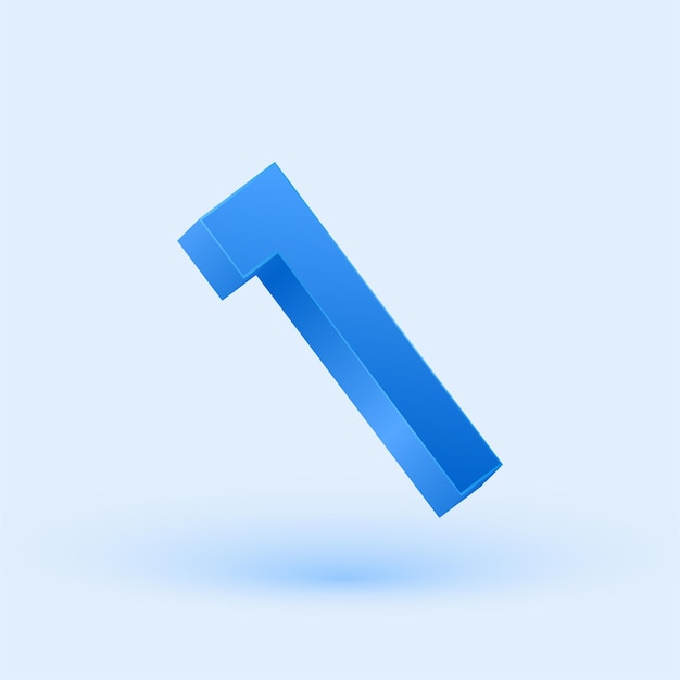 Exclusive 3D Blue Number 1 Icon with Sleek Cool Background