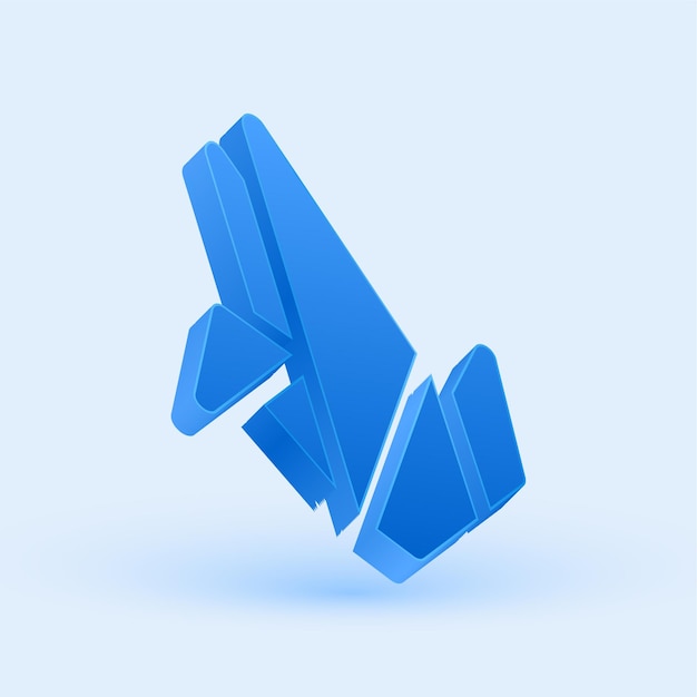 Exclusive 3D Blue Origami Icon with Sleek Cool Background