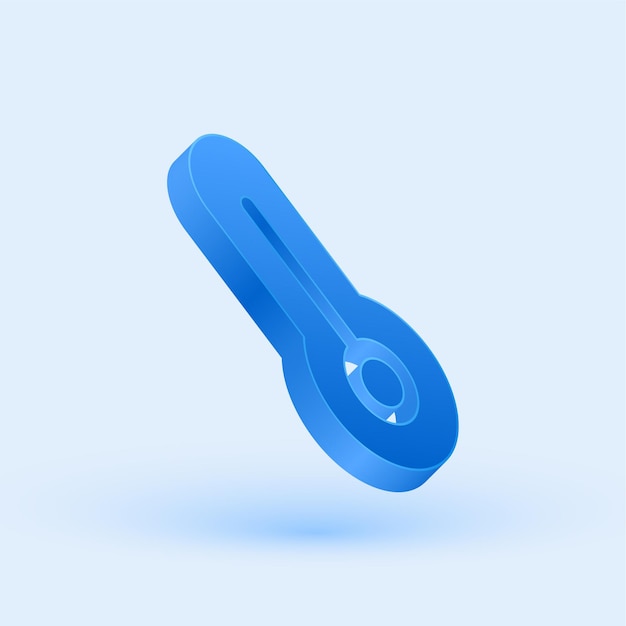 Exclusive 3D Blue Thermometer Icon with Sleek Cool Background