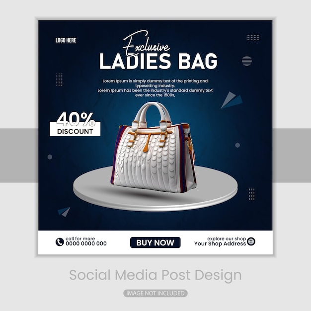 Vector exclusive bag collection social media advertise vector template design