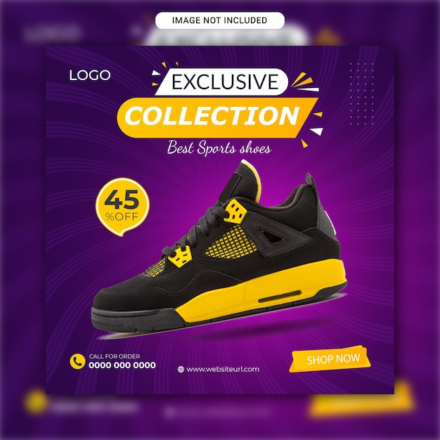 Exclusive collection of best sports shoes social media banner and Instagram post template design