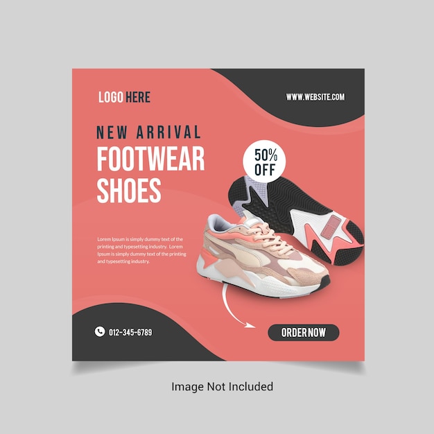 Exclusive Collection Shoes Social media Instagram post design template.