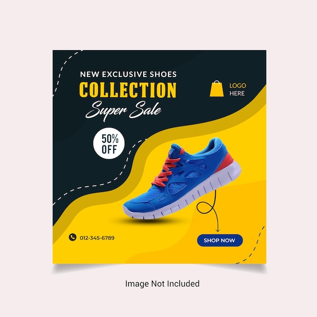 Exclusive Collection Shoes Social media Instagram post design template