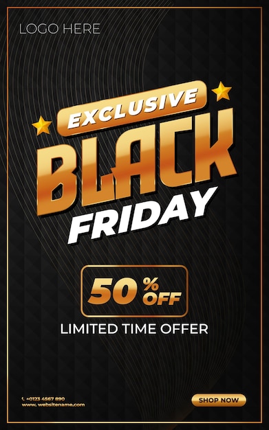 Exclusive design Black Friday Sale for social media, poster or flyer design vector template