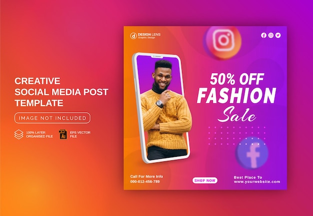 Exclusive Fashion Sale Concept Social Media Post Ad Instagram Ad Banner Post Template