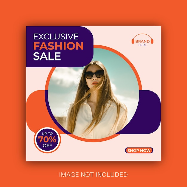 Exclusive fashion sale social media post design template