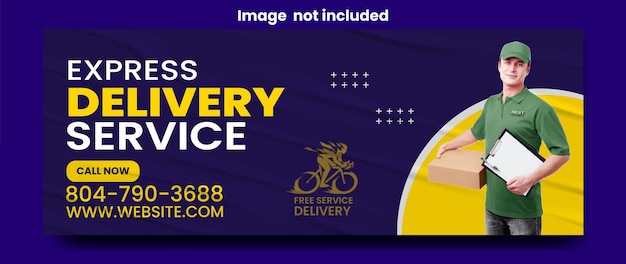 Vector exclusive food delivery service cover template design