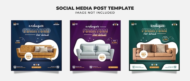 Exclusive Furniture For Sale Social Media Post Flyer And Banner Template For Promotion