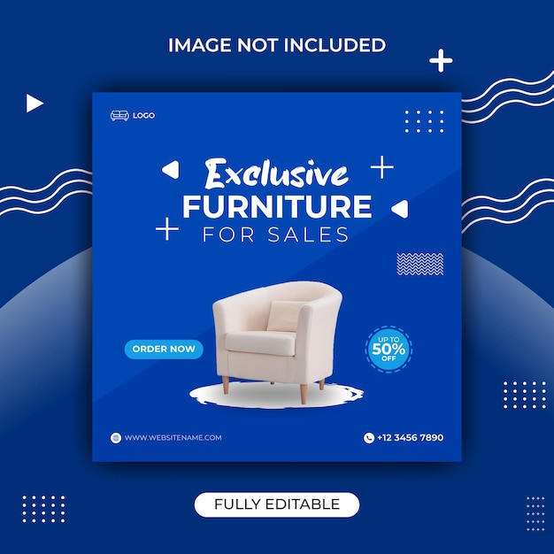 Exclusive furniture sale social media template