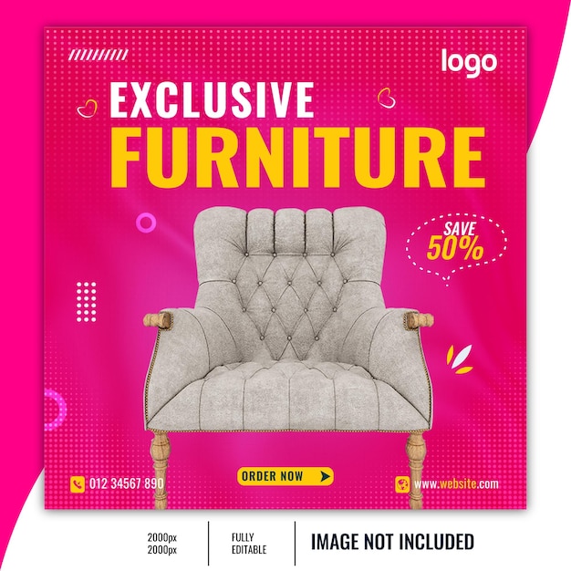 Exclusive furniture social media sale post design